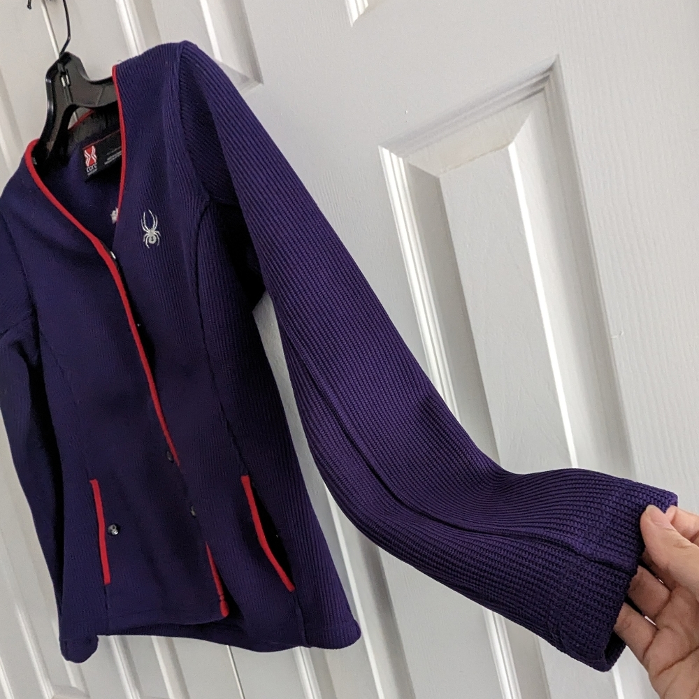 SPYDER Core Sweater Ribbed Snap Button Cardigan Jacket - Picture 4 of 5